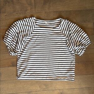 Striped Puff Sleeve Top